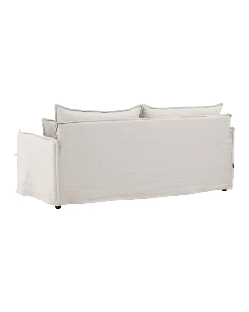 Nova 3-Sitzer-Sofa mit abnehmbarem Bezug in Beige, Gestell Schwarz, Ansicht 5