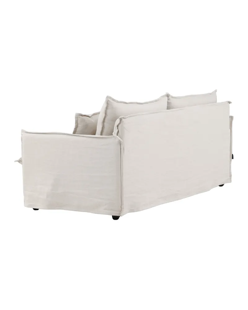 Nova 3-Sitzer-Sofa mit abnehmbarem Bezug in Beige, Gestell Schwarz, Ansicht 7