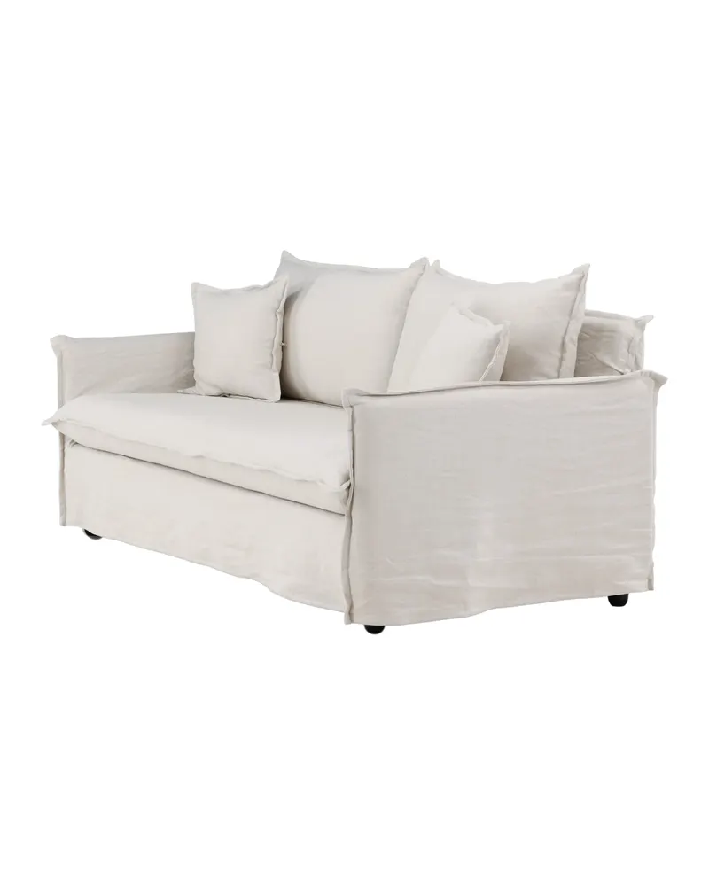 Nova 3-Sitzer-Sofa mit abnehmbarem Bezug in Beige, Gestell Schwarz, Ansicht 8