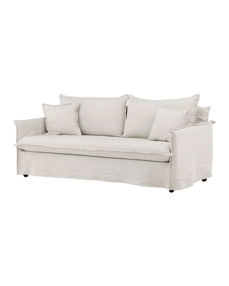 Nova 3-Sitzer-Sofa mit abnehmbarem Bezug in Beige, Gestell Schwarz, Ansicht 9