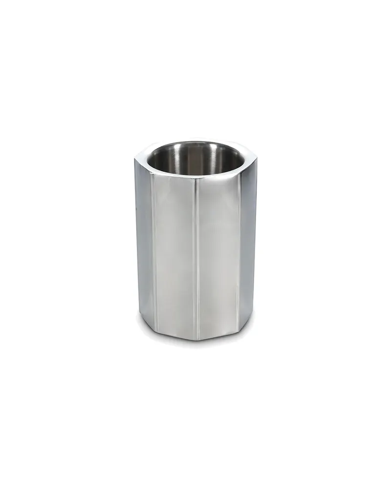 Nox Weinkühler aus Edelstahl in Silber, doppelwandig, 20 cm hoch, doppelwandig Silber