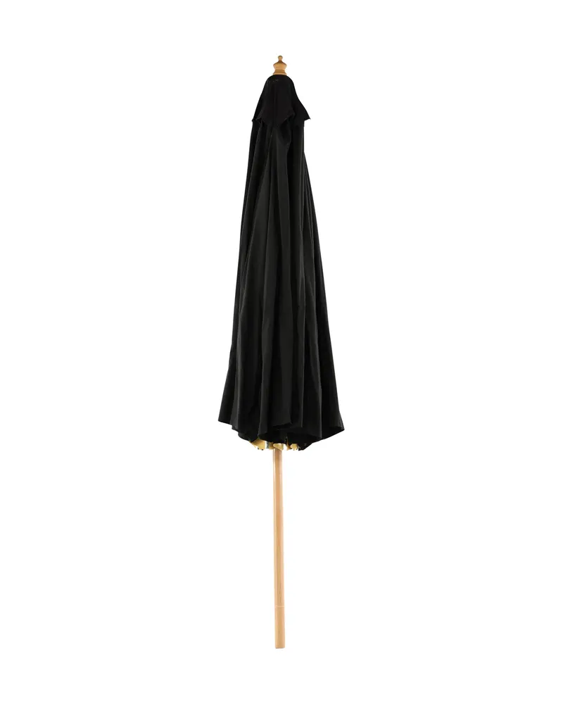 Nypo großer Sonnenschirm 330 × 330 cm, Stock aus Buche, Schwarz
