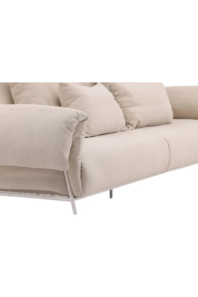 Öckerö Sofa in Leinenoptik auf weißen Stahlbeinen, Ansicht 11