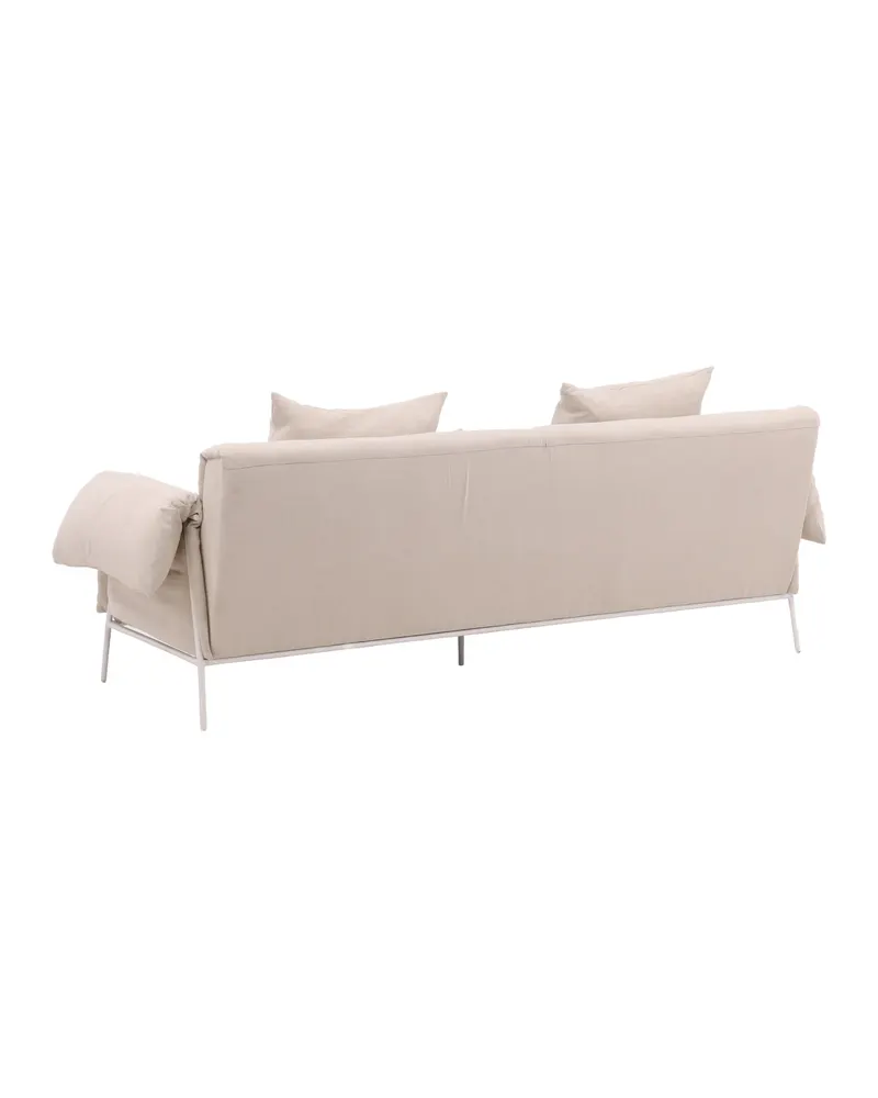 Öckerö Sofa in Leinenoptik auf weißen Stahlbeinen, Ansicht 13