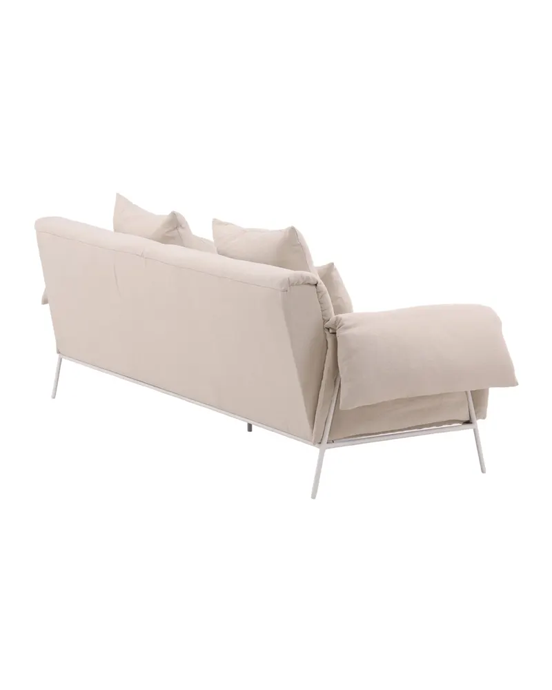 Öckerö Sofa in Leinenoptik auf weißen Stahlbeinen, Ansicht 8