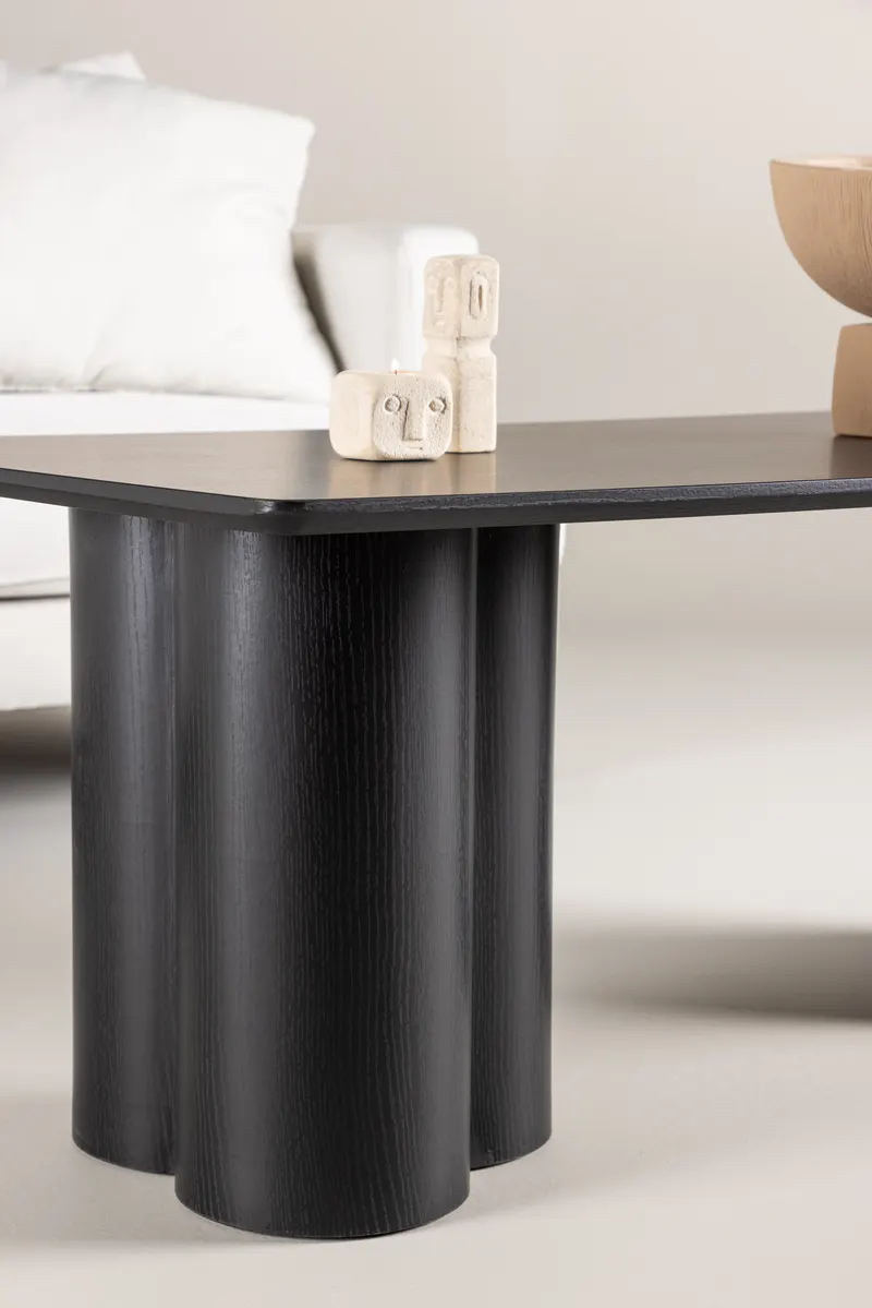 Olivia rechteckiger Couchtisch in Schwarz, im Wohnraum, Ansicht 2