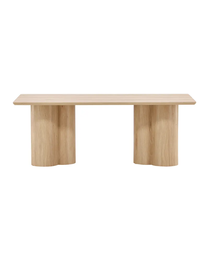 Olivia rechteckiger Couchtisch 120 × 60 cm mit Säulenfüßen, Natur