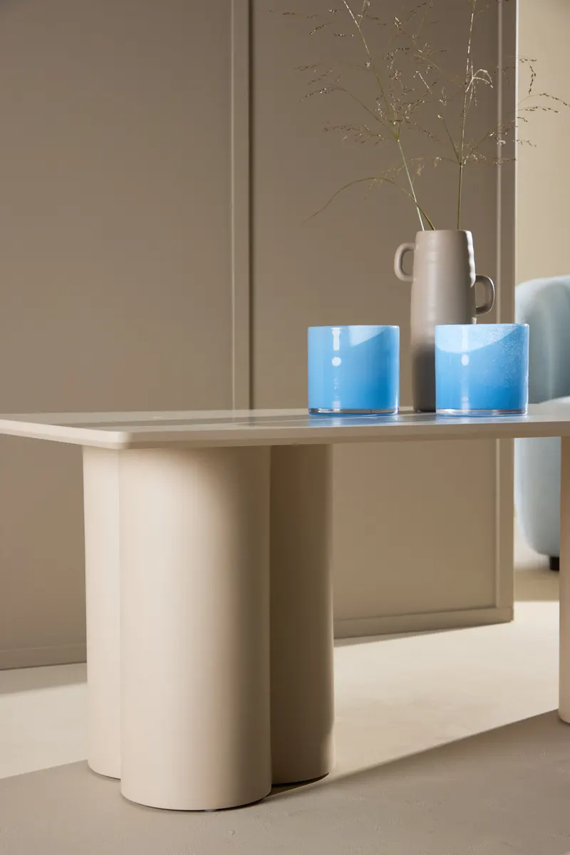 Olivia rechteckiger Couchtisch in Beige, im Wohnraum, Ansicht 2