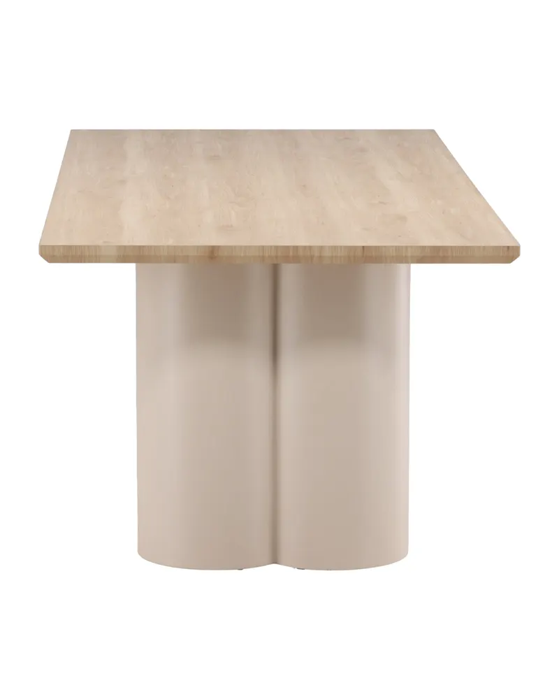 Olivia rechteckiger Esstisch mit Wellenbeinen in Whitewash, Gestell Beige, Ansicht 6