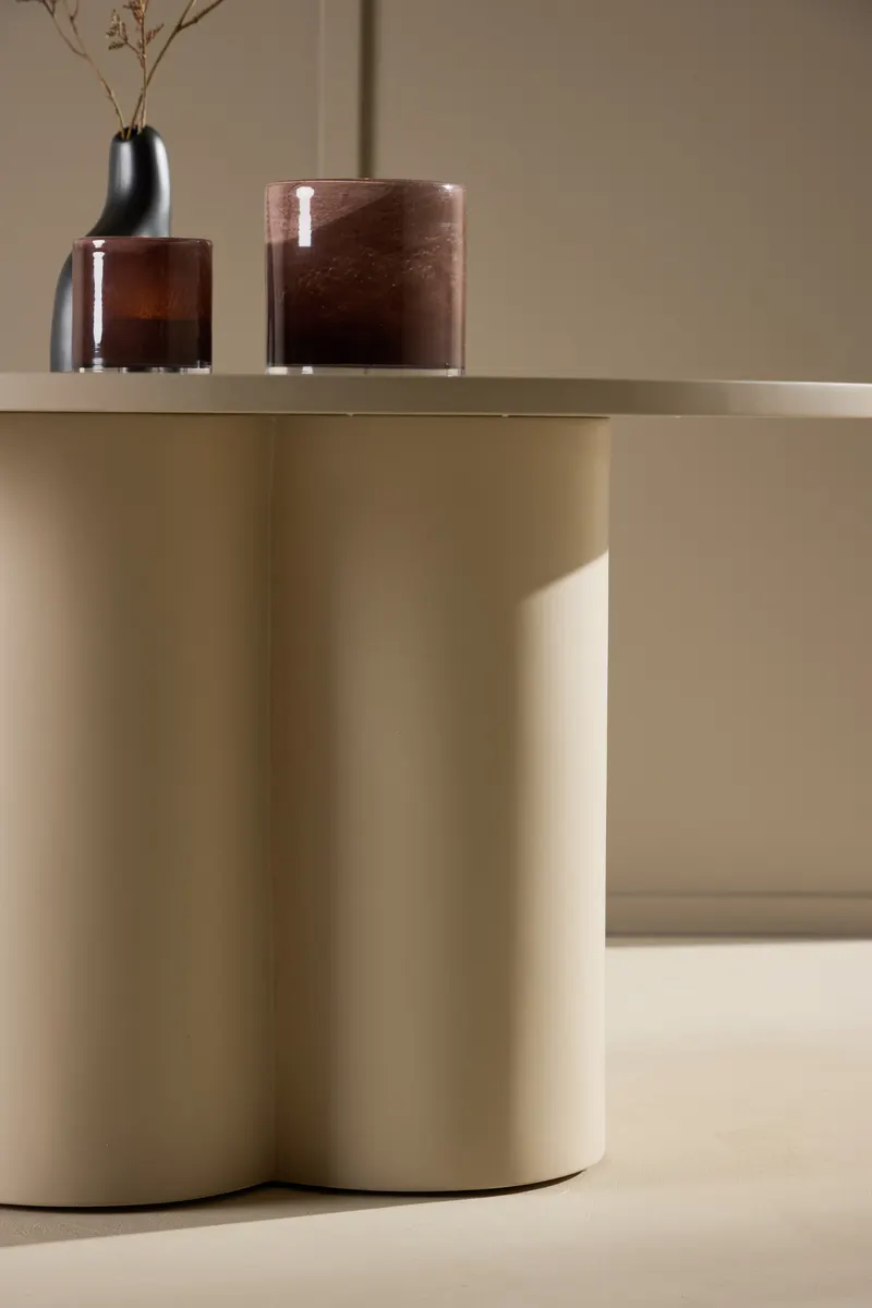 Olivia runder Couchtisch in Beige, im Wohnraum, Ansicht 2