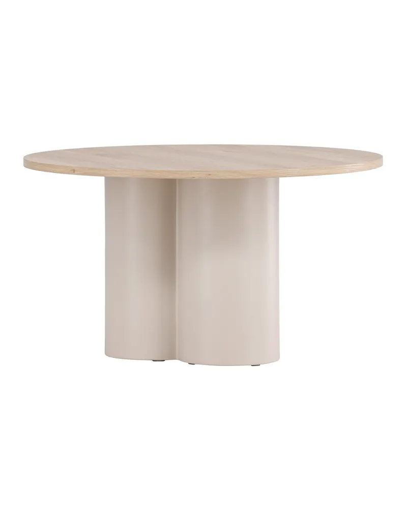 Olivia runder Couchtisch in Whitewash, Gestell Beige, Ansicht 6