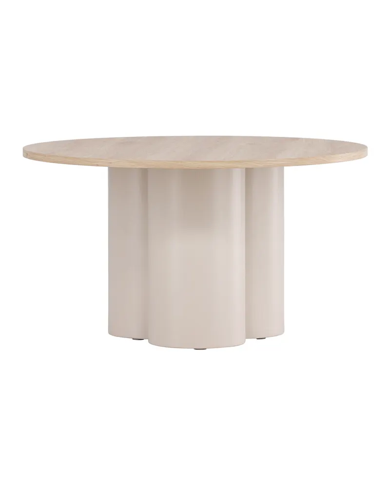 Olivia runder Couchtisch in Whitewash, Gestell Beige, Ansicht 7