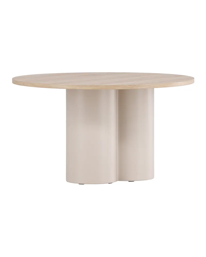 Olivia runder Couchtisch in Whitewash, Gestell Beige, Ansicht 8