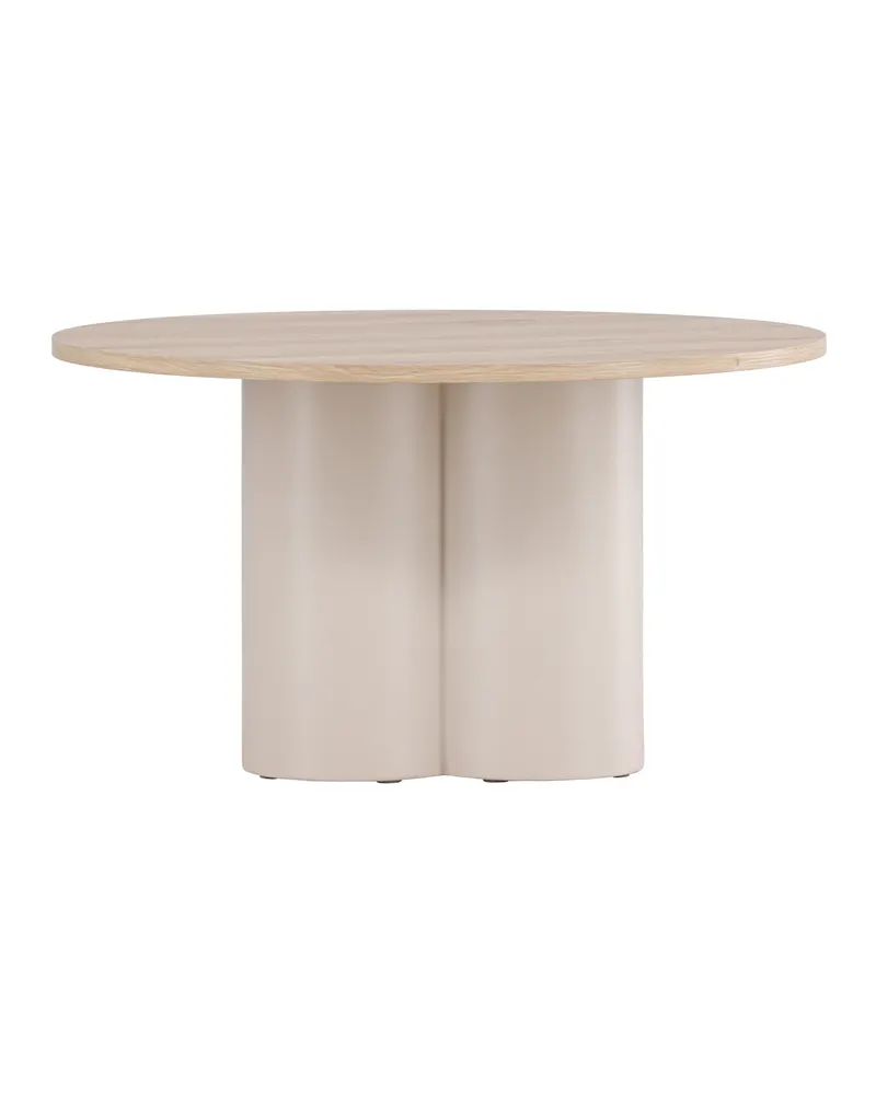 Olivia runder Couchtisch in Whitewash, Gestell Beige, Ansicht 9