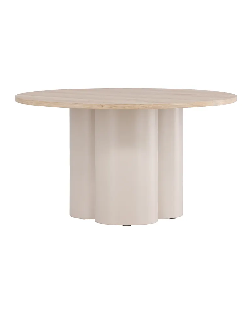 Olivia runder Couchtisch in Whitewash, Gestell Beige, Ansicht 11