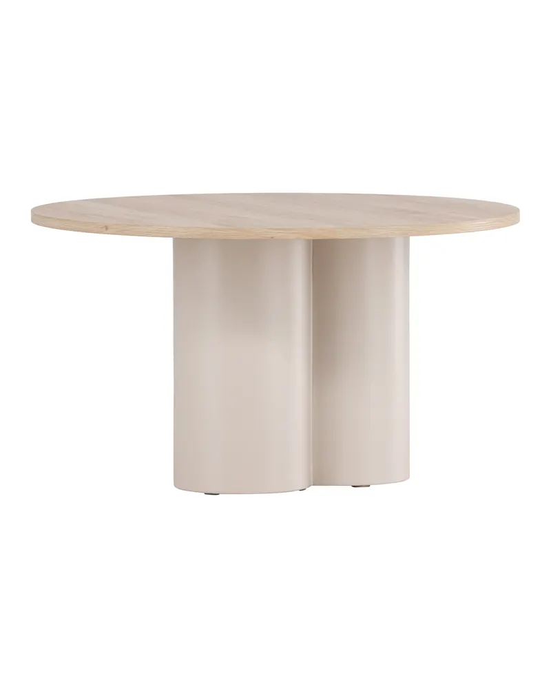 Olivia runder Couchtisch in Whitewash, Gestell Beige, Ansicht 12