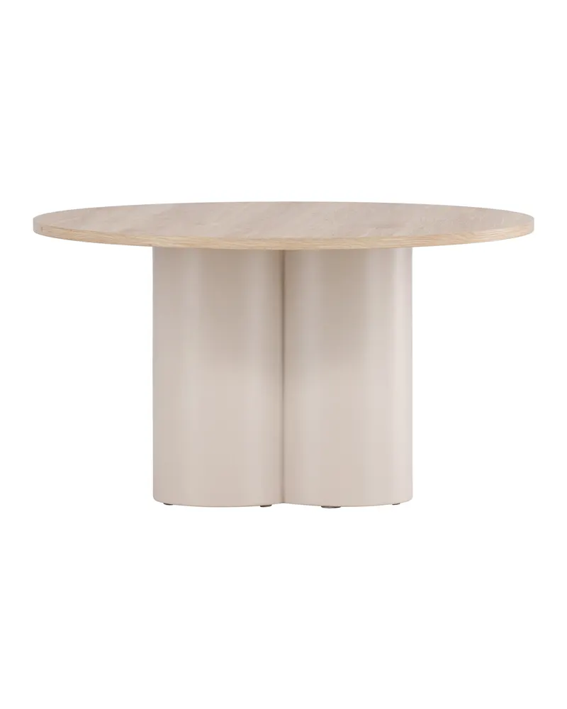 Olivia runder Couchtisch in Whitewash, Gestell Beige, Ansicht 3