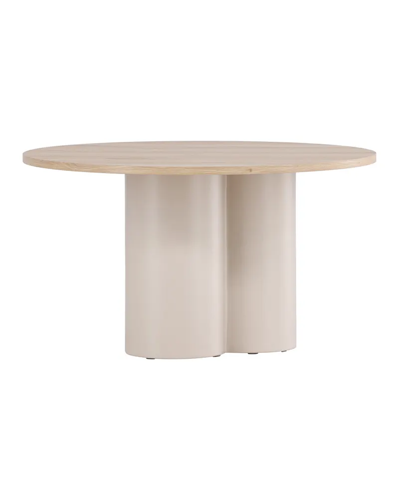 Olivia runder Couchtisch in Whitewash, Gestell Beige, Ansicht 4