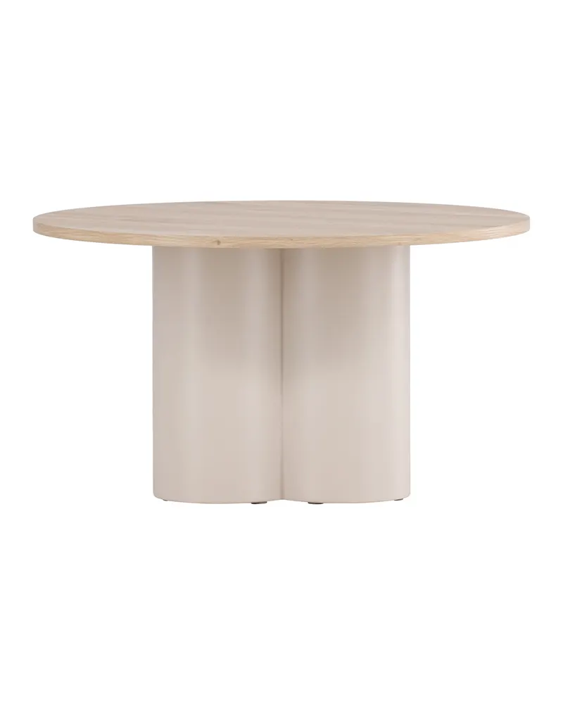 Olivia runder Couchtisch in Whitewash, Gestell Beige, Ansicht 5