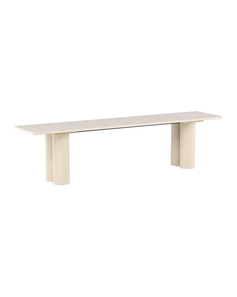 Olivia Sitzbank mit Säulenfüßen aus MDF, 180 cm, Whitewash