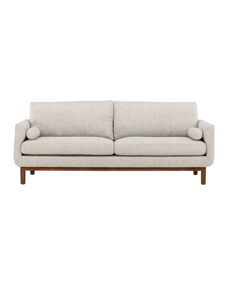Olympos 3-Sitzer-Sofa in Beige mit Rahmen aus Kautschukholz