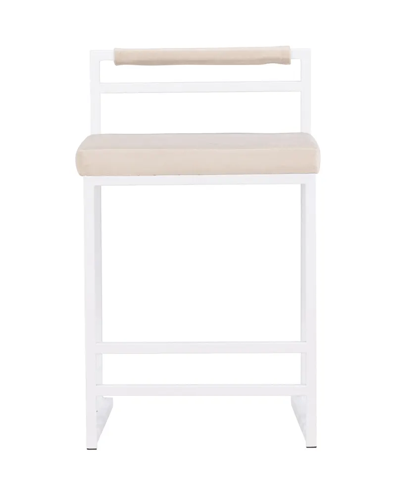 Opelika Barhocker im 2er Set, Beige / Weiß