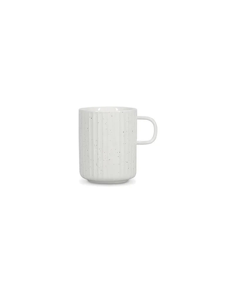 Ora Gloss Becher aus New Bone China mit Rillenrelief, 410 ml