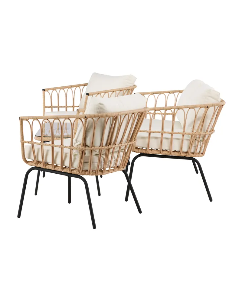 Ortigia Gartenlounge mit Sofa, zwei Sesseln und Glastisch, Ansicht 7