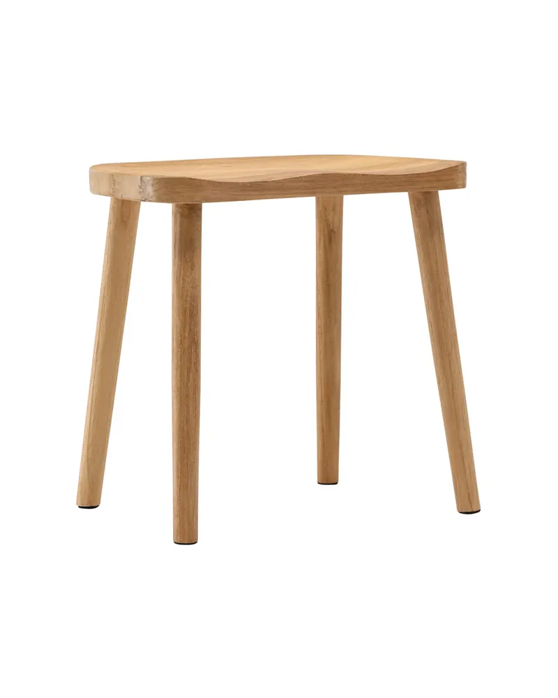 Orust Hocker aus Teak mit ausgestellten Beinen, Ansicht 1