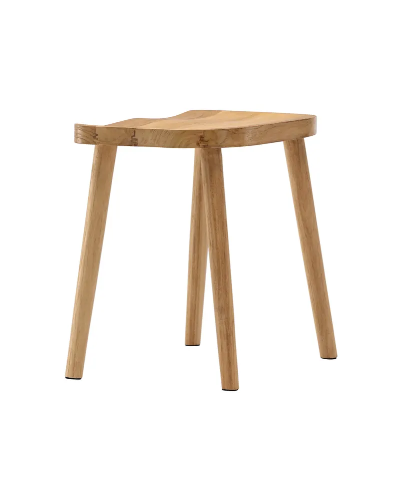 Orust Hocker aus Teak mit ausgestellten Beinen, Ansicht 8