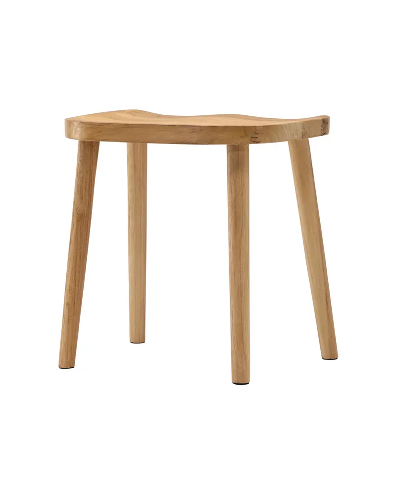 Orust Hocker aus Teak mit ausgestellten Beinen, Ansicht 11
