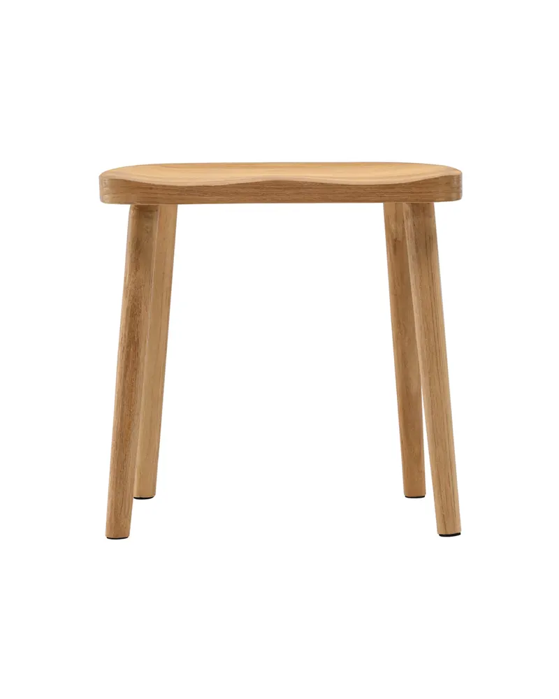 Orust Hocker aus Teak mit ausgestellten Beinen, Ansicht 4
