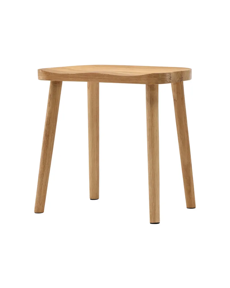 Orust Hocker aus Teak mit ausgestellten Beinen, Ansicht 5