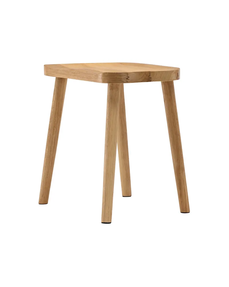 Orust Hocker aus Teak mit ausgestellten Beinen, Ansicht 6