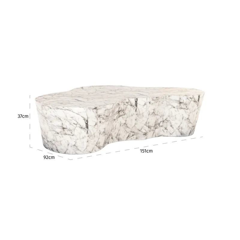Outdoor-Couchtisch Rockyard, Weiß von Richmond Interiors, Maßzeichnung 5