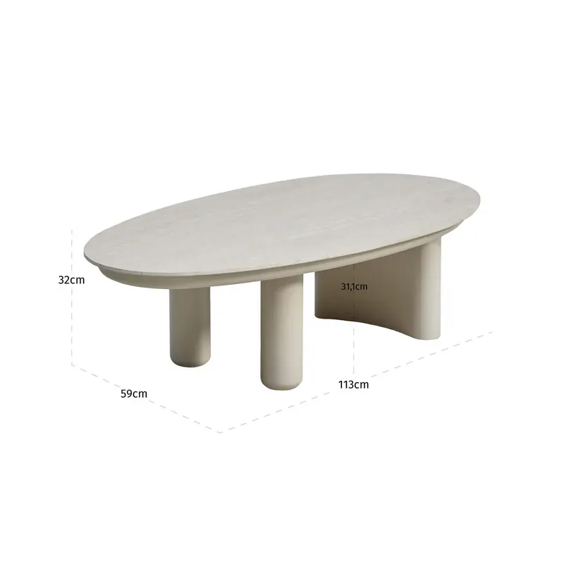 Outdoor-Couchtisch Vêndome, Beige von Richmond Interiors, Maßzeichnung 7