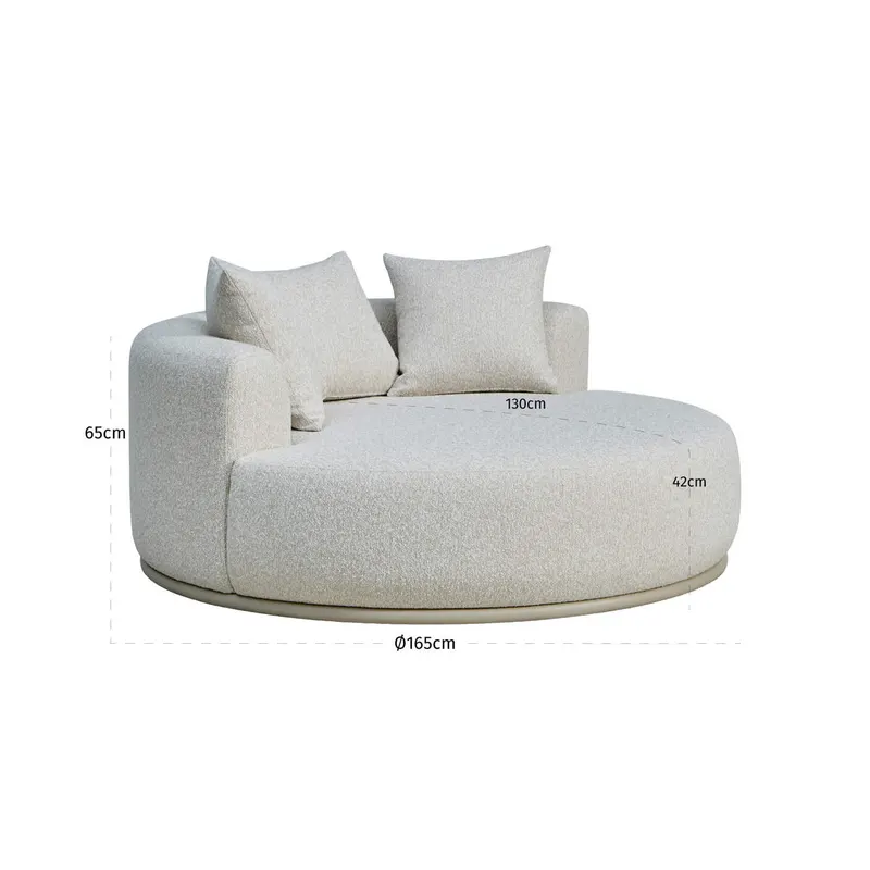 Outdoor-Daybed Belucci, Ecru von Richmond Interiors, Maßzeichnung 10