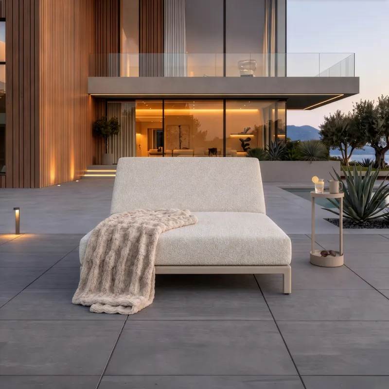 Outdoor-Daybed Kempinski, Ecru von Richmond Interiors, Wohnbeispiel 9, im Wohnraum
