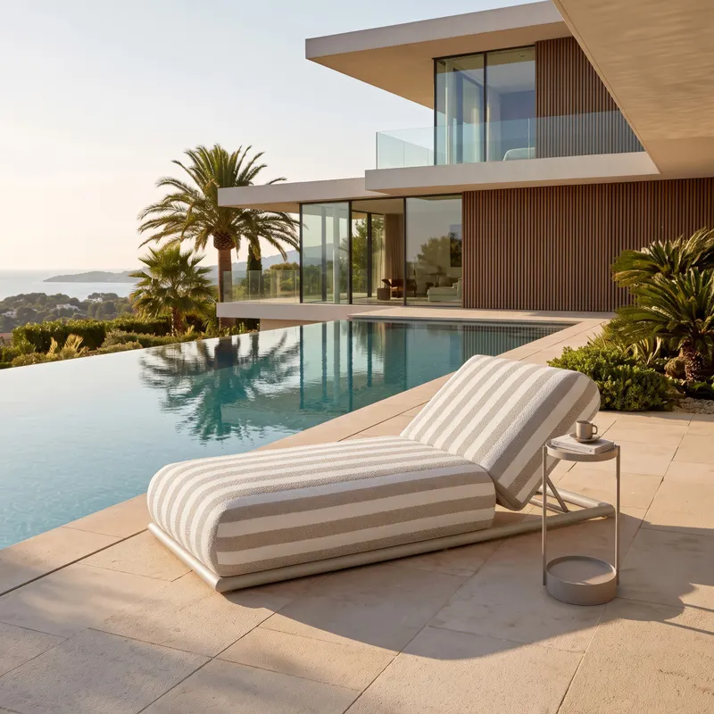 Outdoor-Daybed Sullivan, Ecru stripe von Richmond Interiors, Wohnbeispiel 8, im Wohnraum