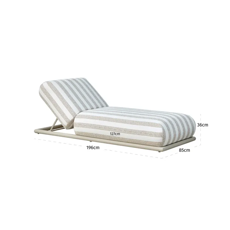 Outdoor-Daybed Sullivan, Ecru stripe von Richmond Interiors, Maßzeichnung 9