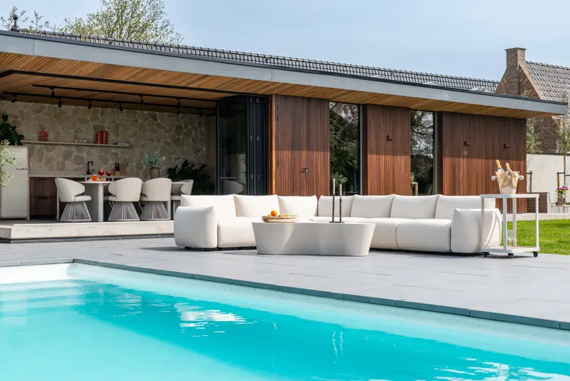 Gartensofa Dawson / Beige alpine Zusatzmodul von Richmond Interiors, Wohnbeispiel 7, im Wohnraum