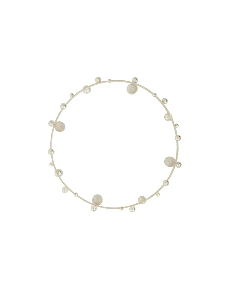 Adventskerzenhalter Pearl von OYOY Living, Silber, Ø33 x H5,5 cm, Ansicht 1