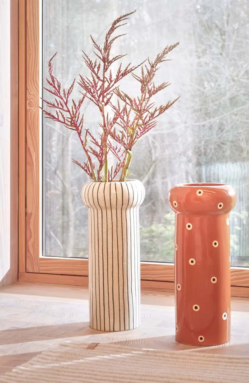 Aki Bodenvase aus Steinzeug von OYOY Living, Muskat, Ø 18,5 × H 42 cm, Ansicht 4