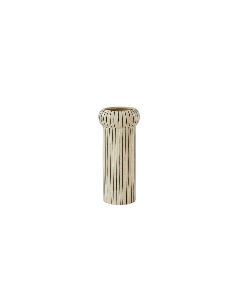 Aki Bodenvase aus Steinzeug von OYOY Living, Dunkelgrün, Ø 18,5 × H 42 cm, Ansicht 1