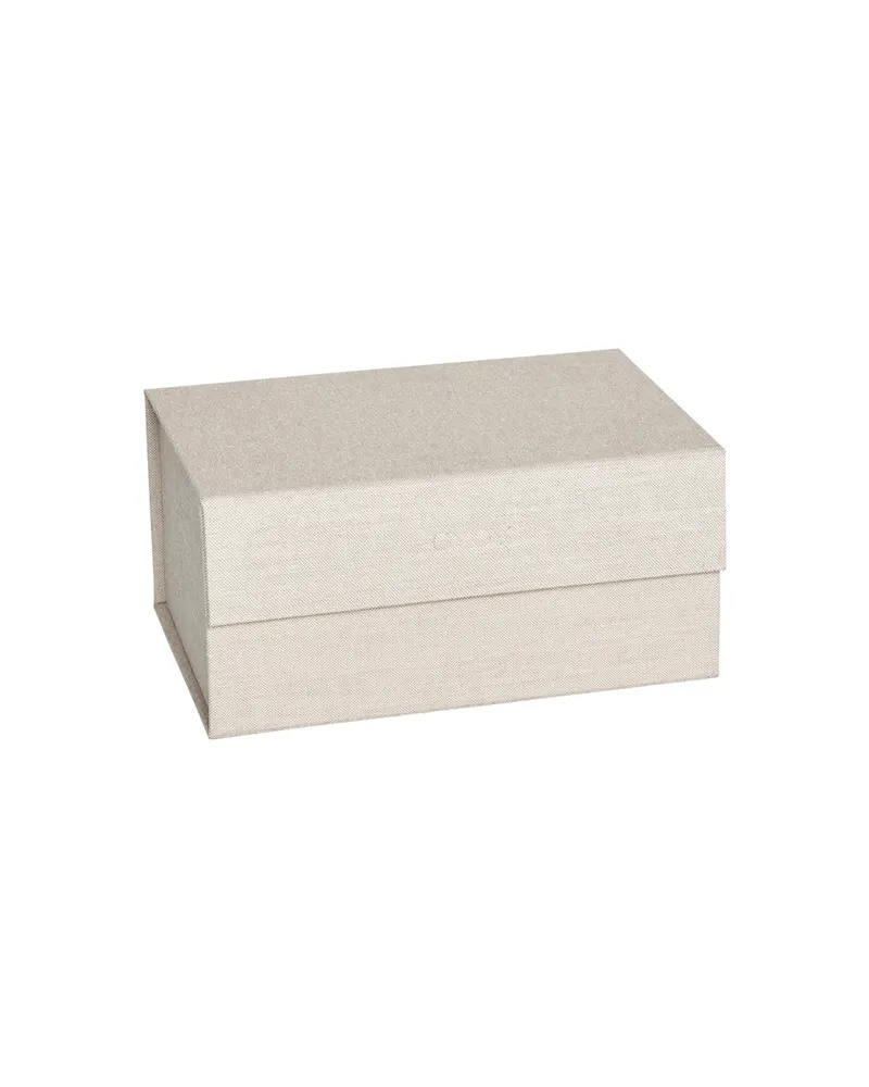 Aufbewahrungsbox Hako A5 aus Karton und Stoff, Clay Melange