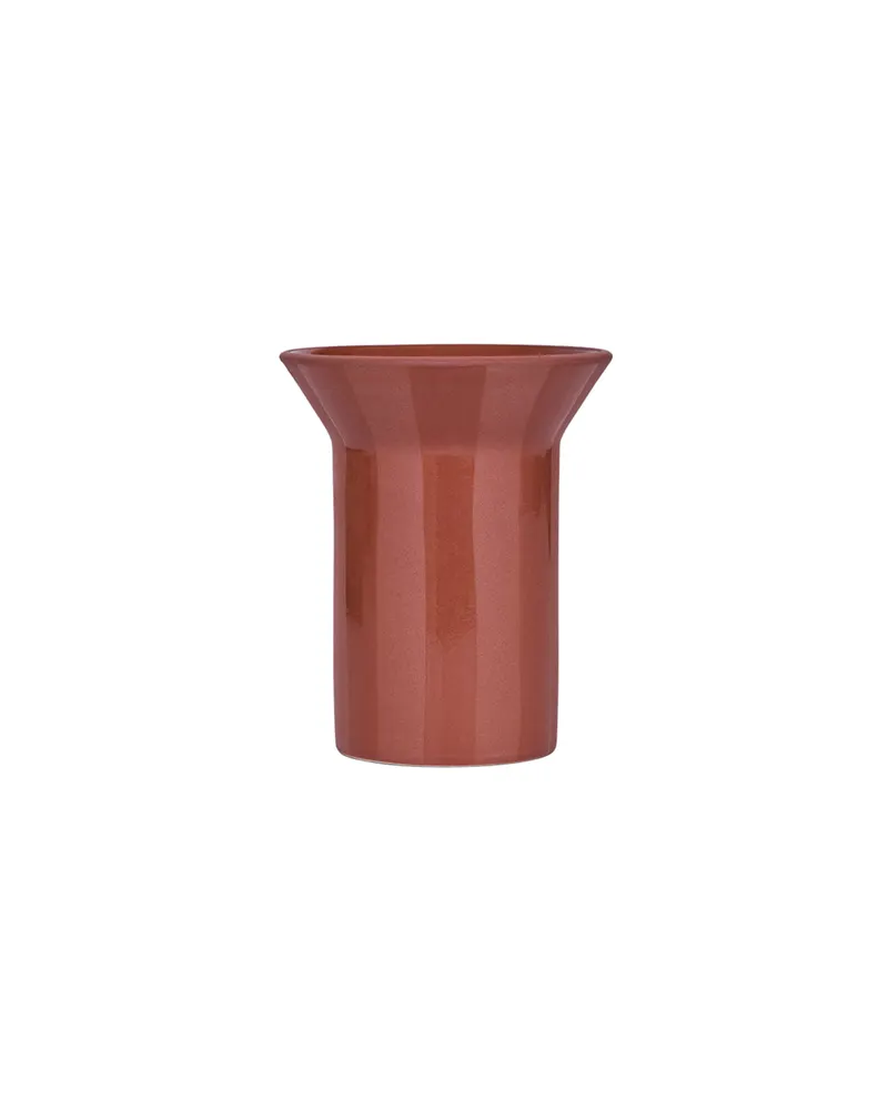 Blumentopf Luonto Small mit handgemalten Streifen, Terrakotta