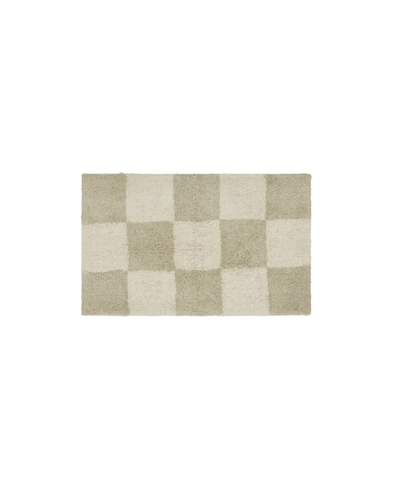 Chess-Teppich mit Schachbrettmuster aus 100 % Baumwolle, Clay