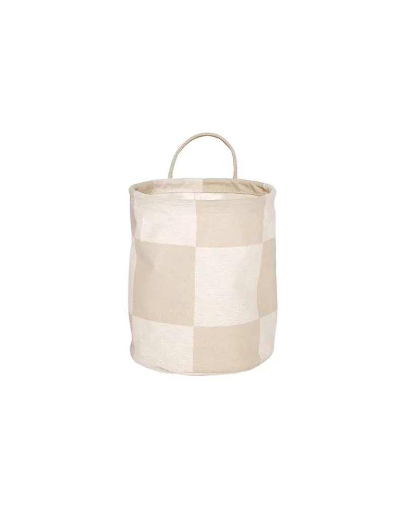 Chess Wäsche- und Aufbewahrungskorb mit Schachbrettmuster, Clay / Off-white