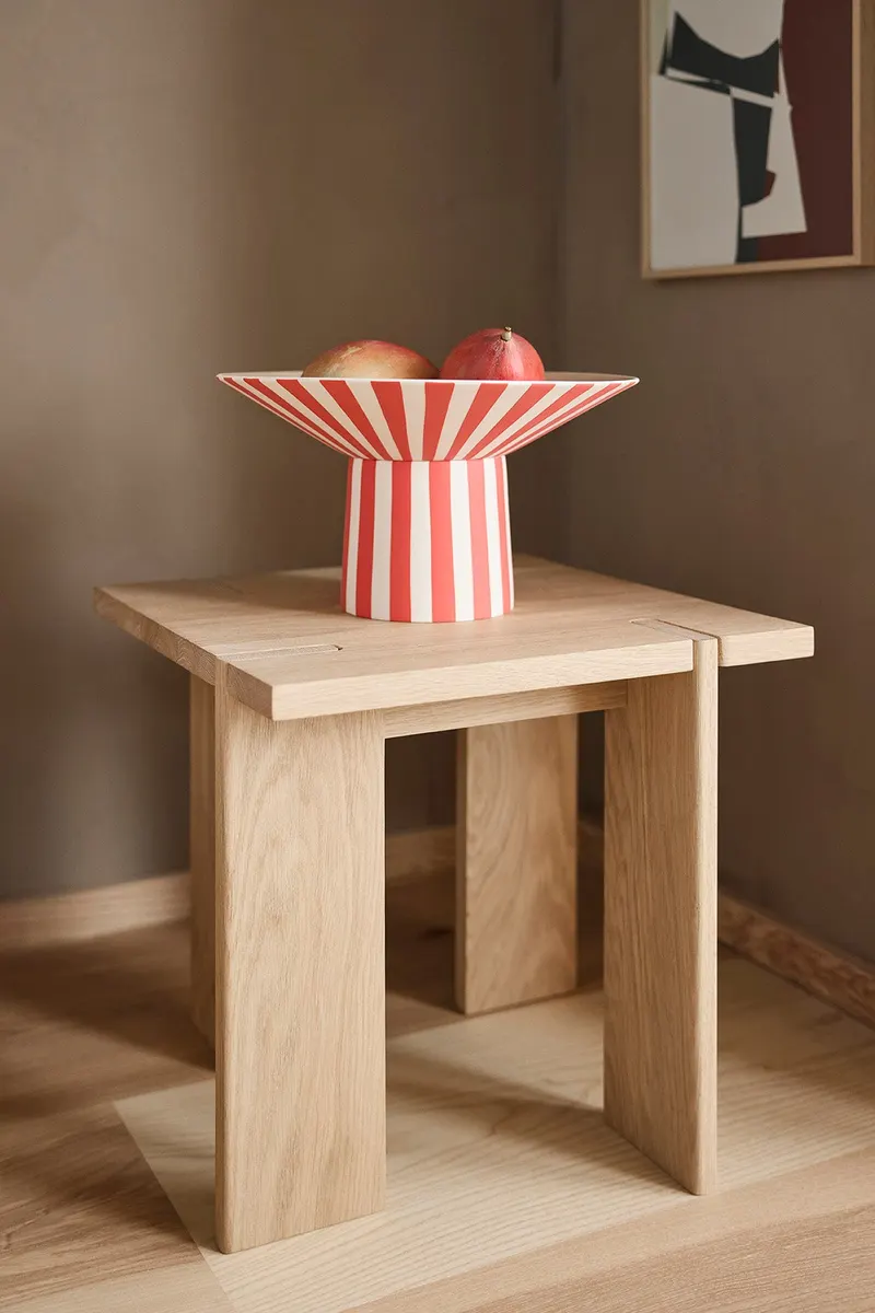 OY Square hoher Beistelltisch aus massiver Eiche, OYOY Living, Natur, L 40 × B 40 × H 45, Ansicht 2