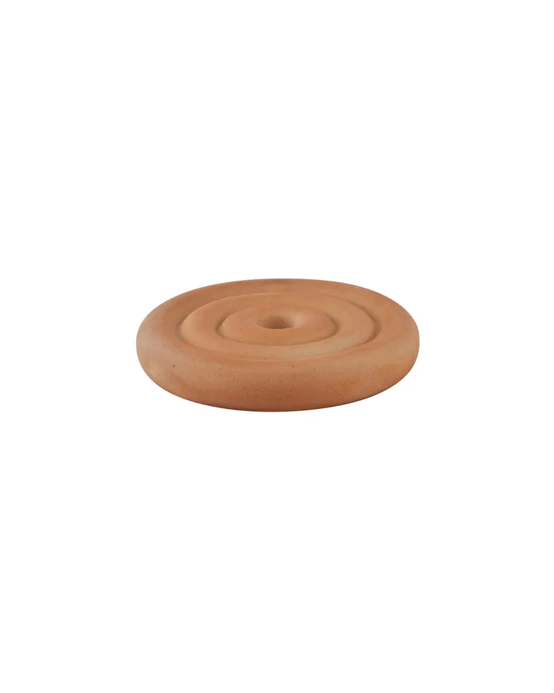 OYOY Savi Low, flacher Kerzenhalter aus Steinzeug, OYOY Living, Beige, Ø 17 × H 2,5 cm, Ansicht 1